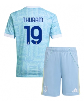 Billige Fotballdrakt Juventus Khephren Thuram #19 Replika Bortedraktsett Barn 2025-26 Kortermet (med bukser)